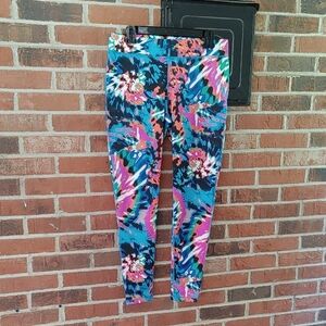 Fila Sport Multicolor Abstract Running Leggings Size M
